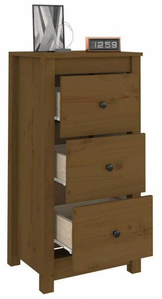 VIDAXL - Tömör Fenyőfa Tálalószekrény - 2 db 3 Fiókos - Mézbarna - 40x35x80 cm