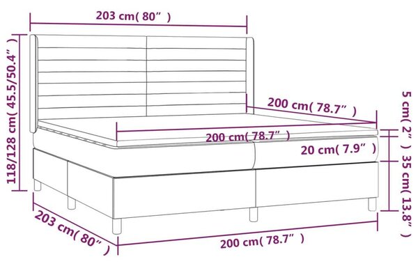 VIDAXL - Ágy - Rugós - 200x200 cm