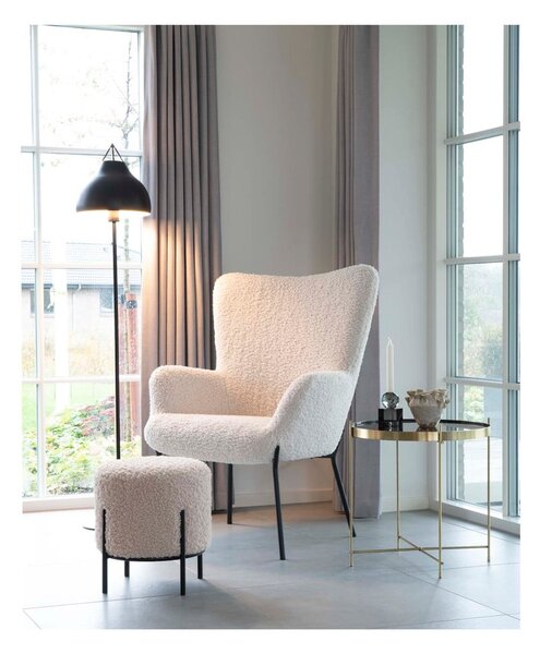 Krémszínű műszőrme puff Alford – House Nordic