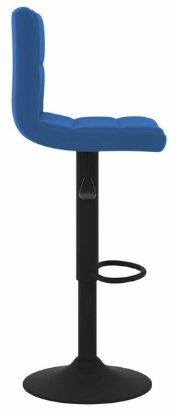 VidaXL 2 db kék bársony bárszék