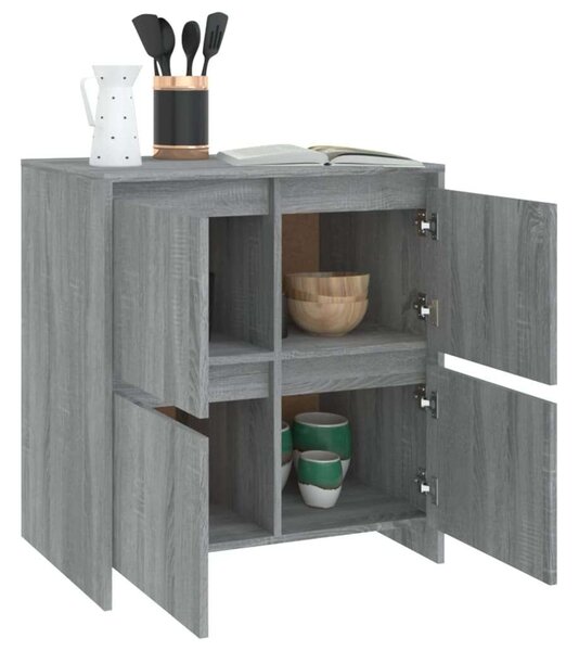 Modern 2 db Szürke Sonoma Tálalószekrény - 70x41x75 cm