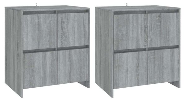Modern 2 db Szürke Sonoma Tálalószekrény - 70x41x75 cm