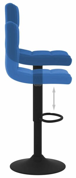 VidaXL 2 db kék bársony bárszék