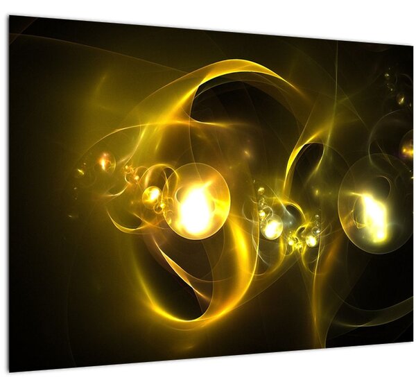 Absztrakt kép sárga gömbök (70x50 cm)