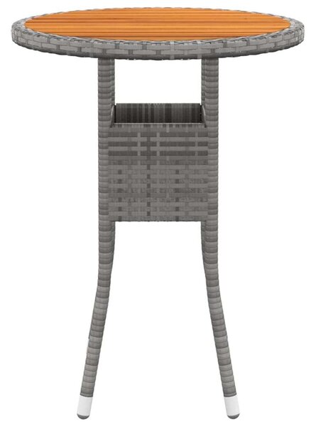 3 részes szürke polyrattan kerti étkezőgarnitúra