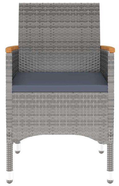 3 részes szürke polyrattan kerti étkezőgarnitúra
