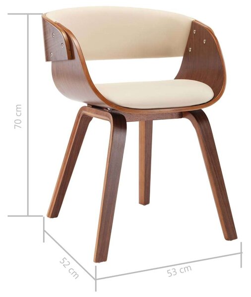Modern Fa és Műbőr Étkezőszék - Krémszín - 2 db