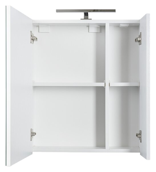 Piramida AKVA 60 R Tükrös fürdőszobai szekrény -2 ajtós kivitel - LED világítással - 60 x 69 x 13 cm