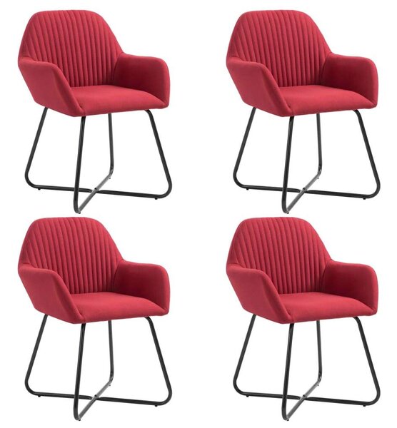 Modern Bordó Szövet Étkezőszék - 4 db