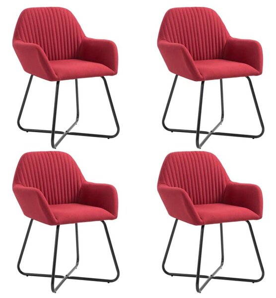 Modern Bordó Szövet Étkezőszék - 4 db