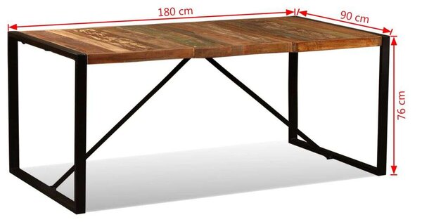 VidaXL tömör újrahasznosított fa étkezőasztal 180 cm