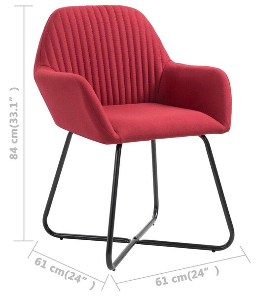 Modern Bordó Szövet Étkezőszék - 4 db