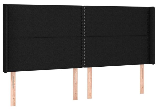 LED-es Ágy - Fekete Szövet - 200x200 cm