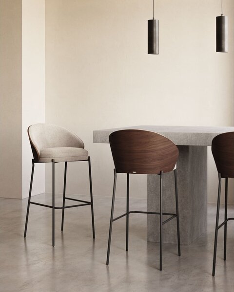 Barna-bézs bárszék (ülésmagasság 65 cm) Eamy – Kave Home