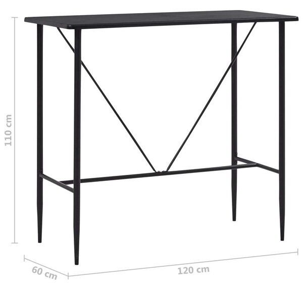 Modern Bárpult Asztal - Fekete - 120x60x110 cm