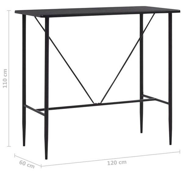 Modern Bárpult Asztal - Fekete - 120x60x110 cm