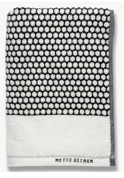 Fekete-fehér pamut törölköző 50x100 cm Grid – Mette Ditmer Denmark
