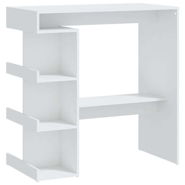 Bárasztal Tárolóval - Fehér - 100x50x101,5cm