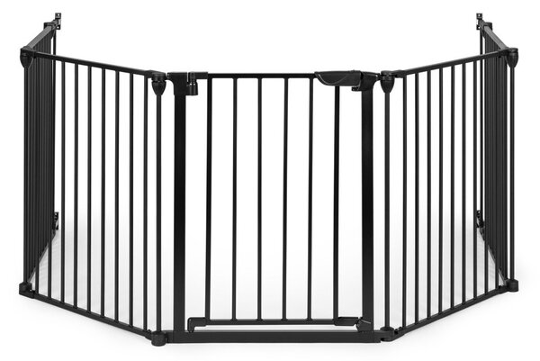 Biztonsági korlát 5 paneles 60 cm fém fekete
