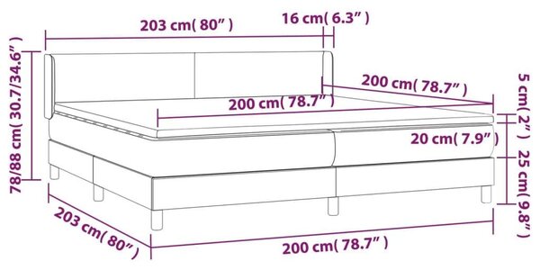 VidaXL fehér műbőr rugós ágy matraccal 200 x 200 cm