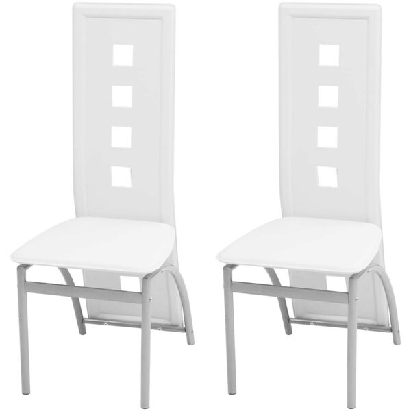 Modern Fehér Műbőr Étkezőszék (2 db)