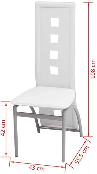 Modern Fehér Műbőr Étkezőszék (2 db)