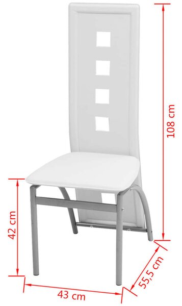Modern Fehér Műbőr Étkezőszék (2 db)