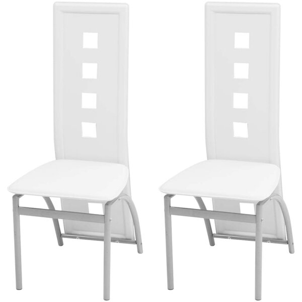 Modern Fehér Műbőr Étkezőszék (2 db)