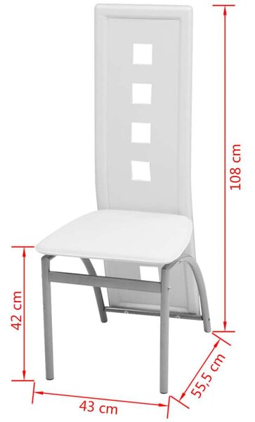 Modern Fehér Műbőr Étkezőszék (2 db)