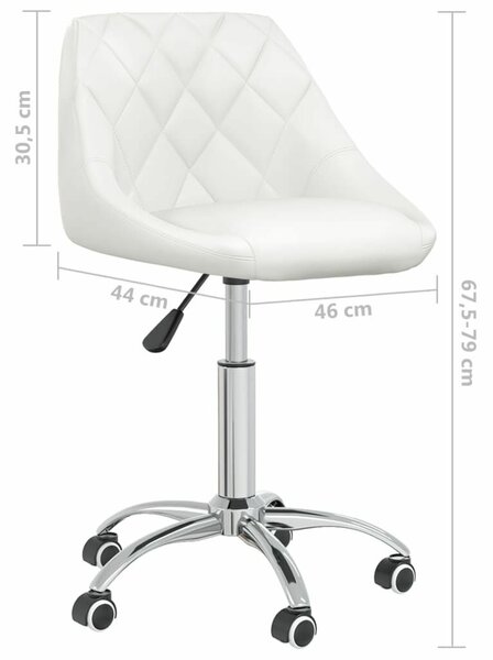 4 db Fehér Forgó Magasságállítható Műbőr Étkezőszék