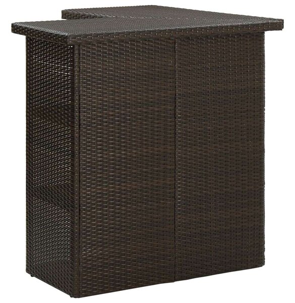 Sarok Bárasztal - PE Rattan - Barna - 100x50x105 cm
