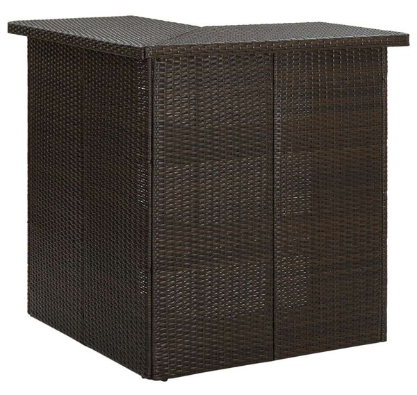 Sarok Bárasztal - PE Rattan - Barna - 100x50x105 cm