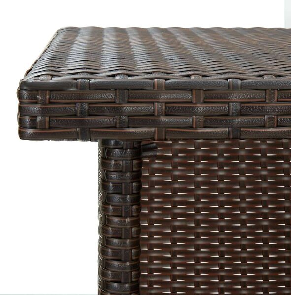 Sarok Bárasztal - PE Rattan - Barna - 100x50x105 cm