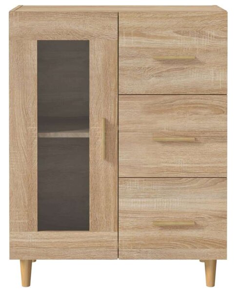 VIDAXL Sonoma Tölgy Fa Tálalószekrény - 70x34x90 cm