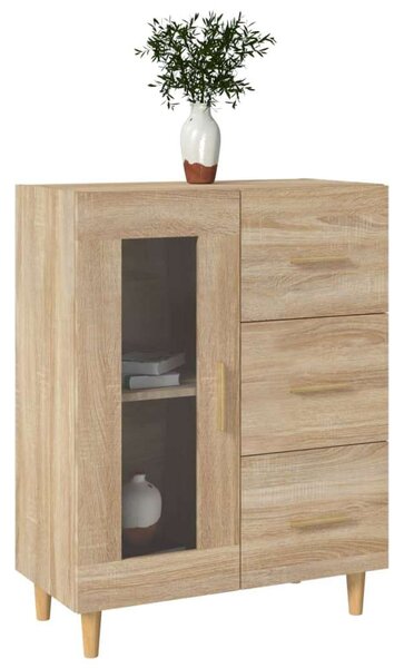 VIDAXL Sonoma Tölgy Fa Tálalószekrény - 70x34x90 cm