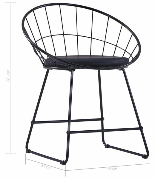 Modern Fém Étkezőszék - 4 db - Fekete