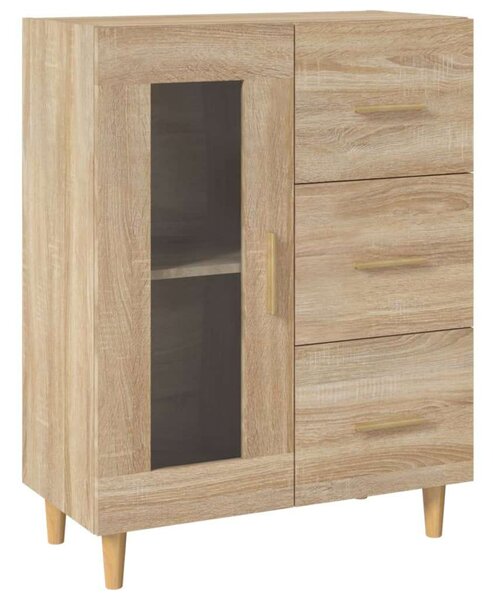 VIDAXL Sonoma Tölgy Fa Tálalószekrény - 70x34x90 cm