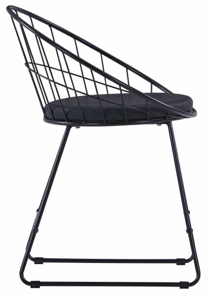 Modern Fém Étkezőszék - 4 db - Fekete