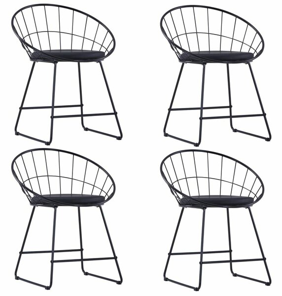 Modern Fém Étkezőszék - 4 db - Fekete
