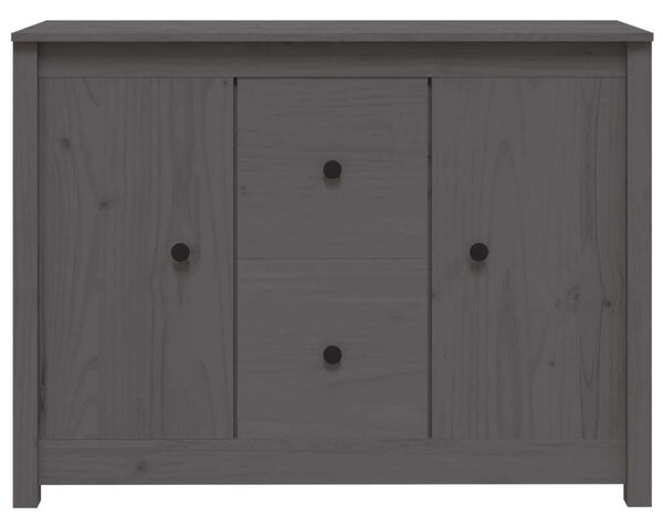 VidaXL szürke tömör fenyőfa tálalószekrény 100 x 35 x 74 cm