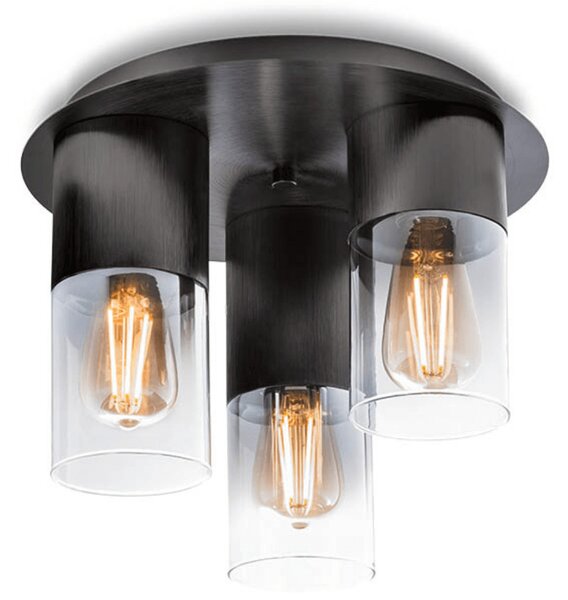 Mennyezeti lámpa három foglalattal, 35 cm, bronz színű (Iwi)