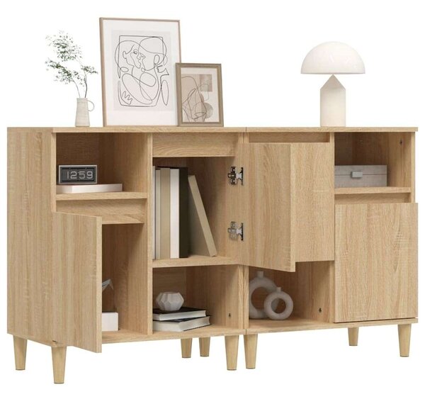 VidaXL 2 db sonoma tölgy színű szerelt fa tálalóasztal 60 x 35 x 70 cm