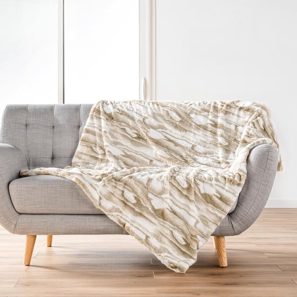 Bézs műszőrme takaró 180x220 cm Cheyenne – douceur d'intérieur