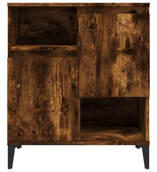 2 db füstös tölgy színű szerelt fa tálalószekrény 60x35x70 cm