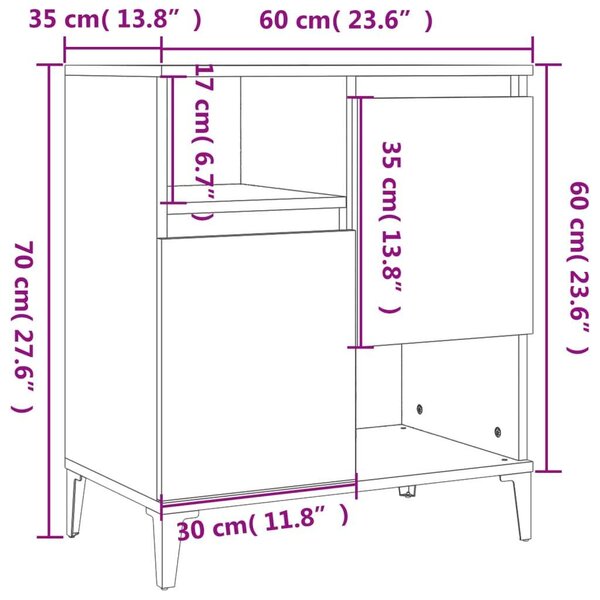 VIDAXL - Sonoma Tölgy Tálalóasztal - 180cm