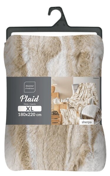 Bézs műszőrme takaró 180x220 cm Cheyenne – douceur d'intérieur