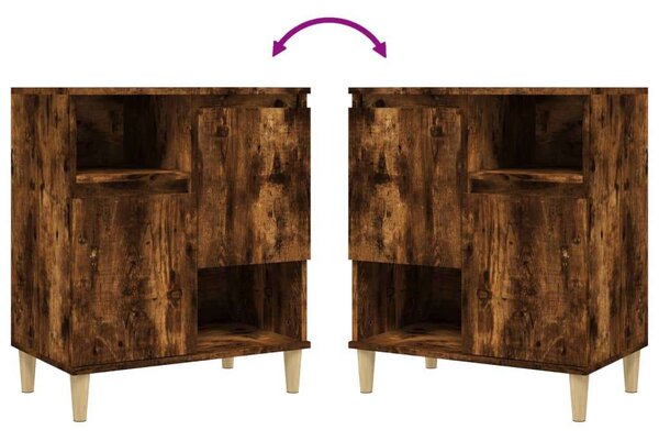 VIDAXL - Tálalószekrény - Fa - Füstös Tölgy - 60x35x70 cm (2 db)