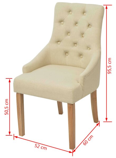 Elegáns Krémszínű Szövet Étkezőszék - 2 db