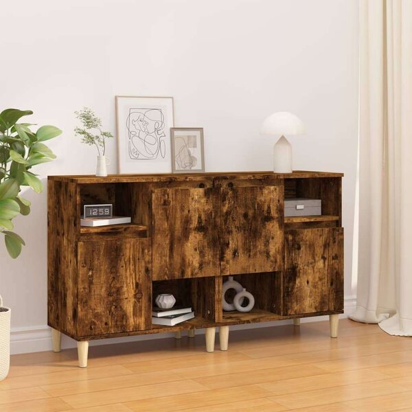 VIDAXL - Tálalószekrény - Fa - Füstös Tölgy - 60x35x70 cm (2 db)