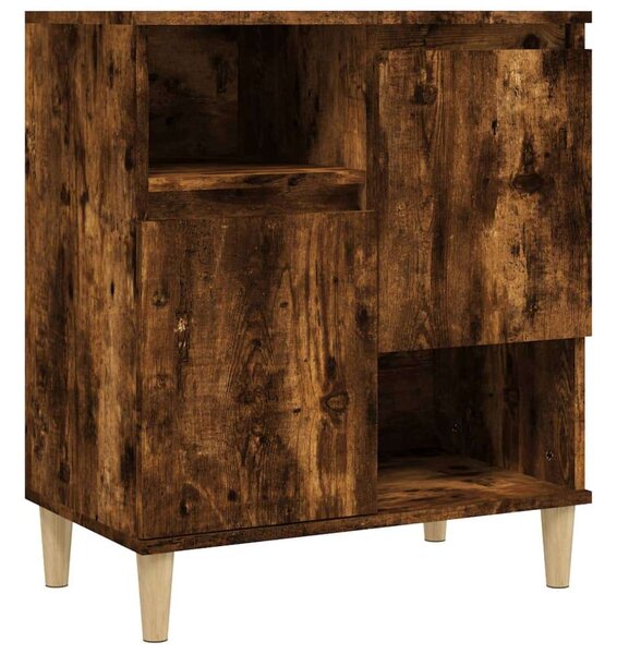 VIDAXL - Tálalószekrény - Fa - Füstös Tölgy - 60x35x70 cm (2 db)